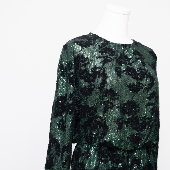 Maje - Green Sequin Romper. - Picture 11 of 14